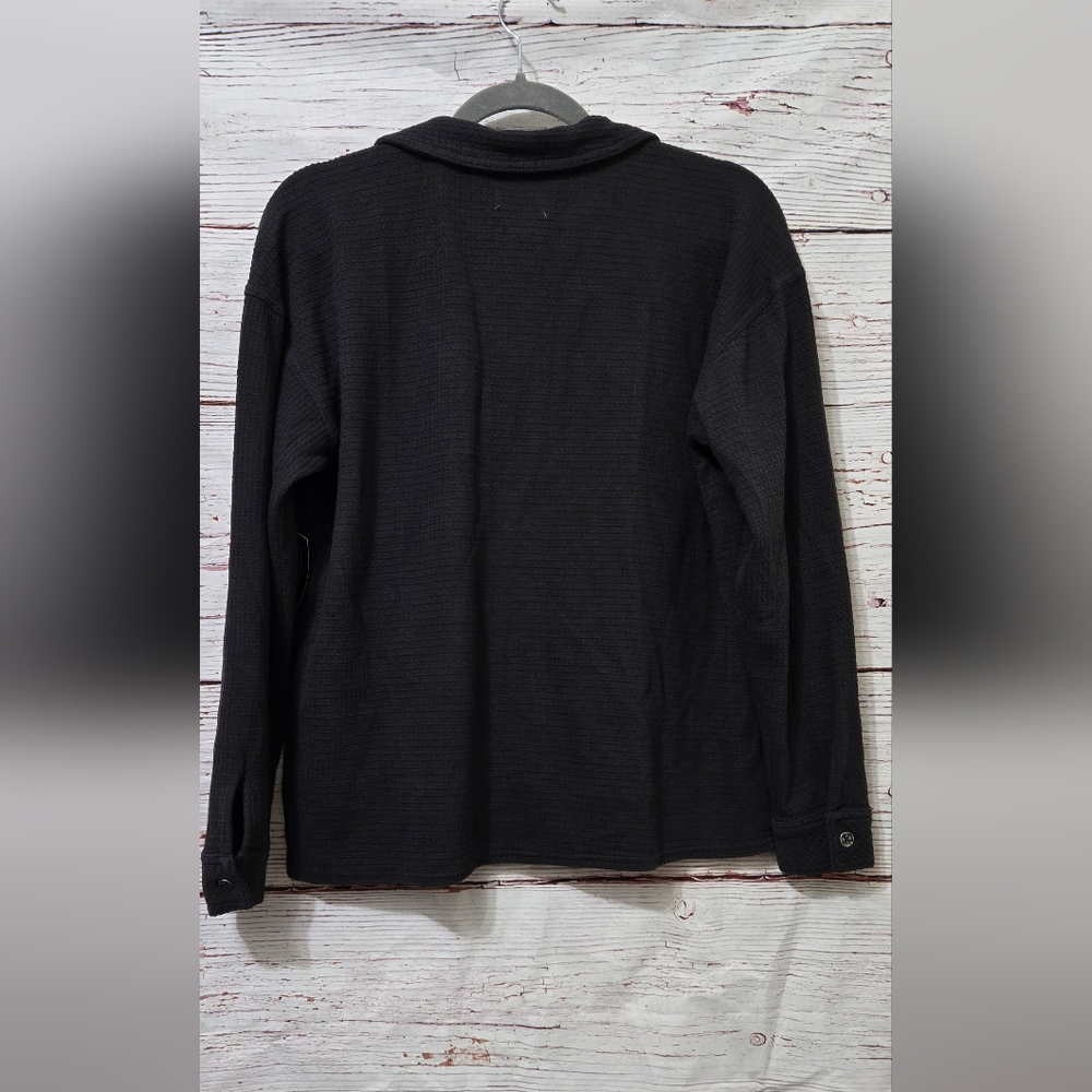 AnyBody Washed Waffle Knit Button Front Top - Picture 7 of 9